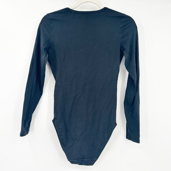 Everlane Womens‎ Balletcore Pima Cotton Scoop Neck Long Sleeve Henley Bodysuit S - Picture 6 of 6